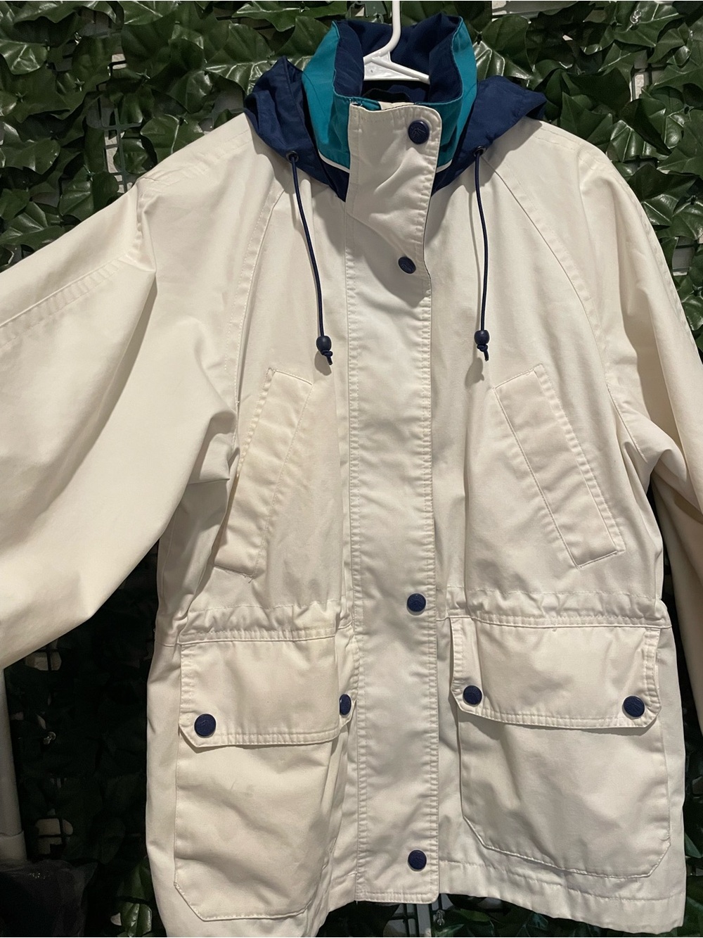 Pacific Trail Cream Utility Jacket with Navy Trim